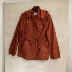 lock & love  anorak jacket/coat women’s sz  L rust detachable hood